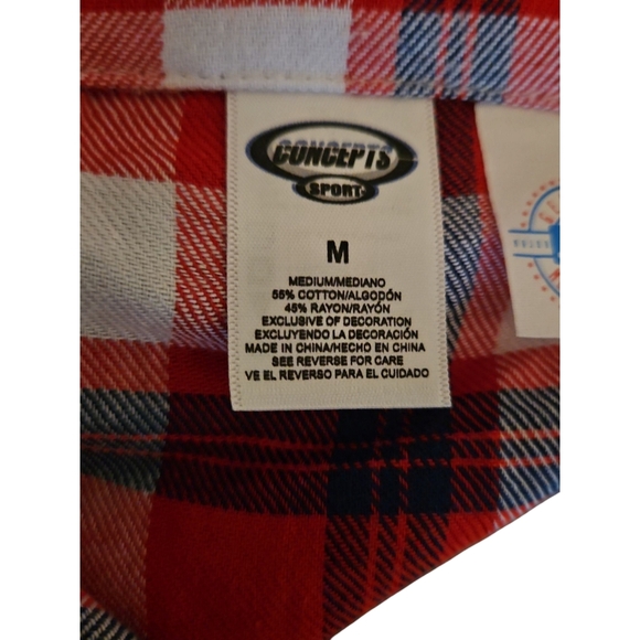 Concepts Sport Stl Cardinals Red & White Plaid Shirt Medium NWT - Picture 3 of 10